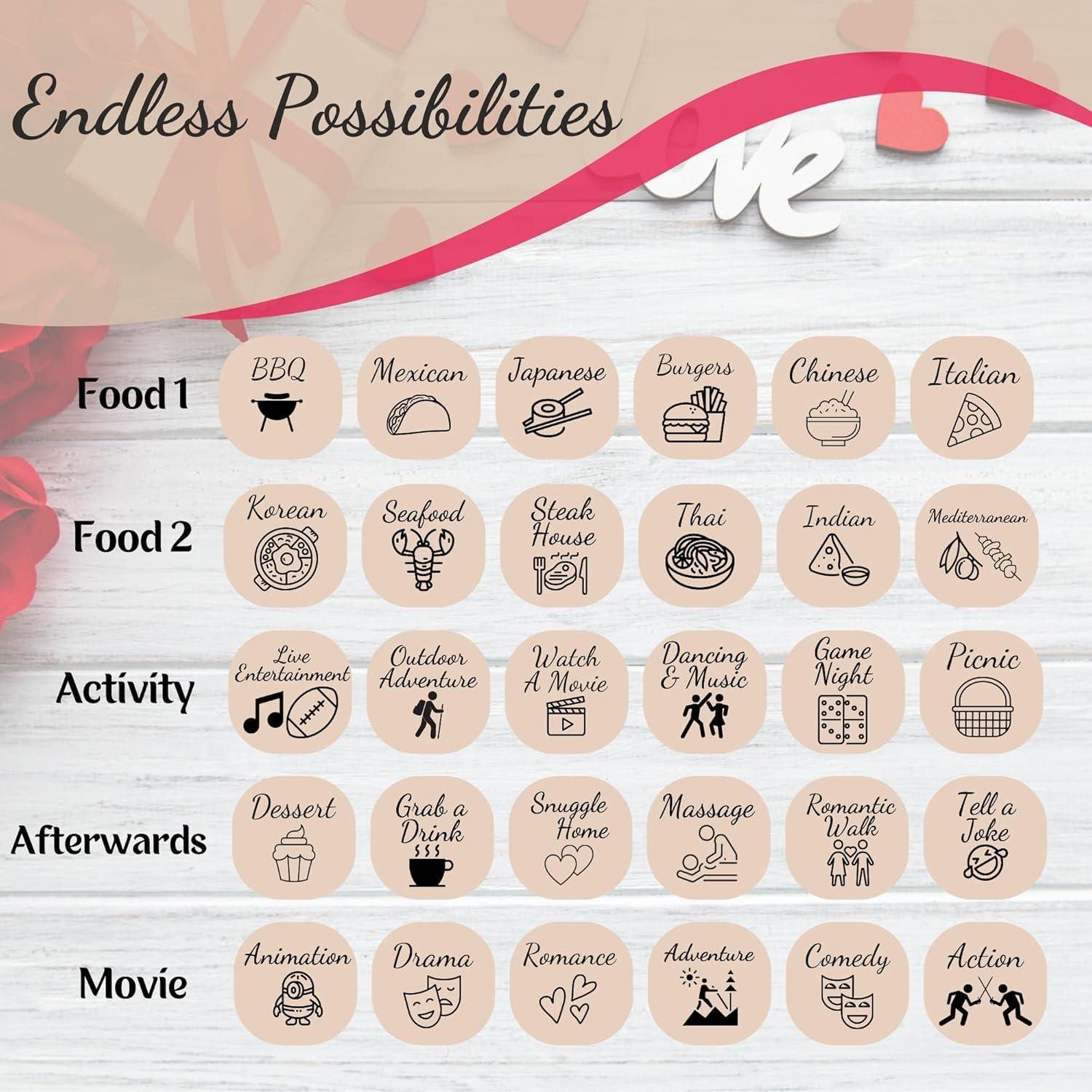 Juego de Dados de Citas de Lujo - Wood Enchantments - 5 Dados