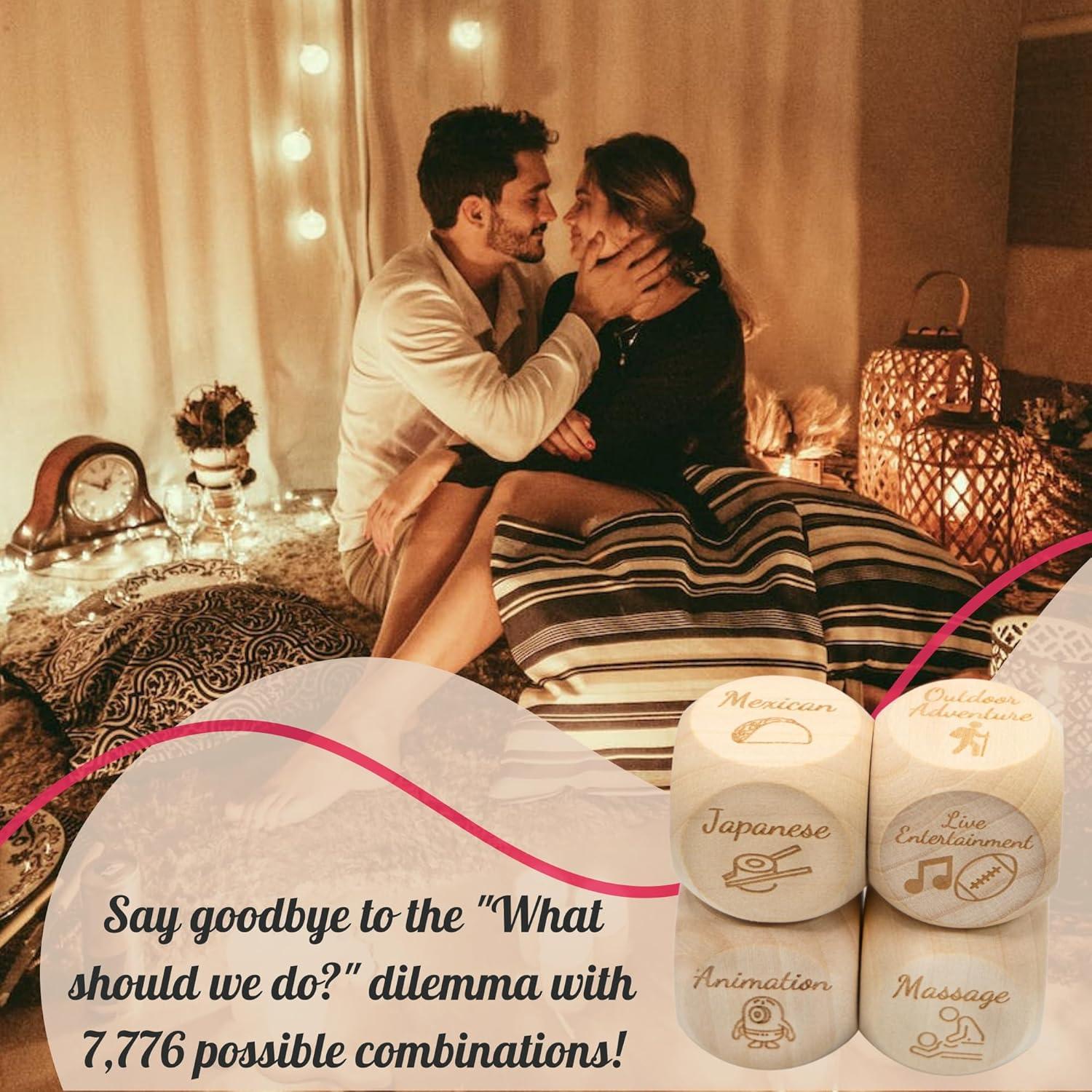 Juego de Dados de Citas de Lujo - Wood Enchantments - 5 Dados