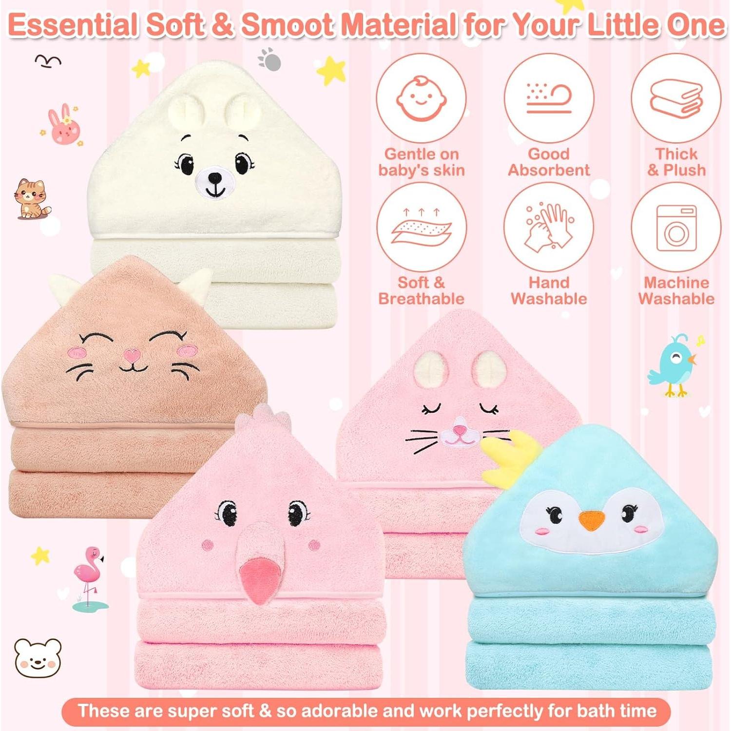 Toallas con Capucha para Bebés Sublaga - 15 Piezas Suaves y Absorbentes