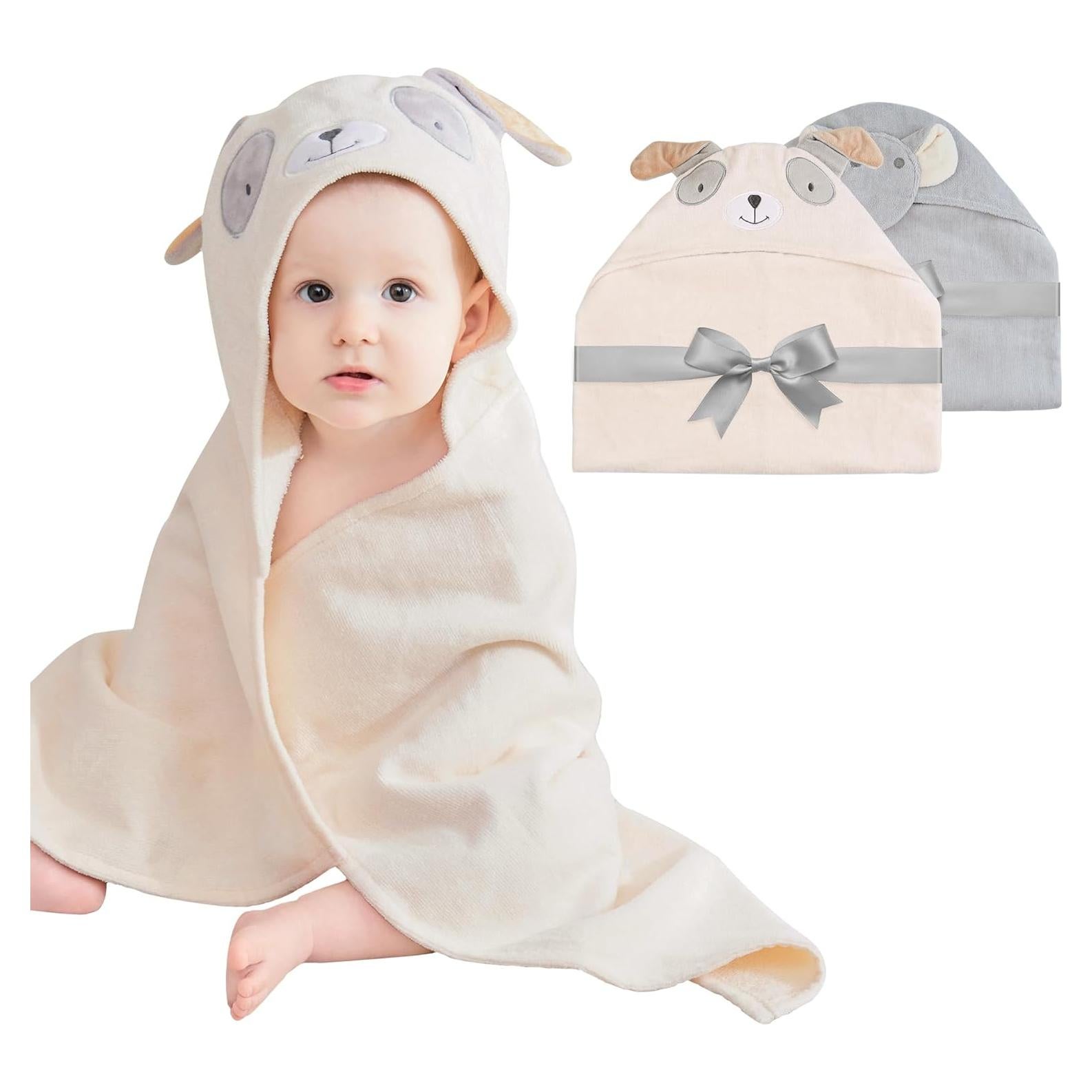 Toallas de Baño con Capucha Mooreeke 100% Algodón 2 Piezas