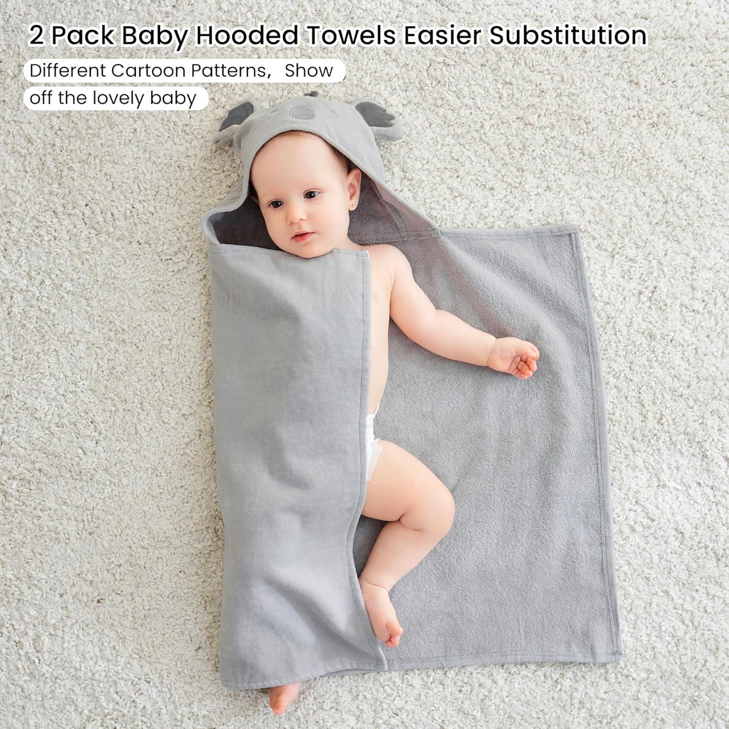 Toallas de Baño con Capucha Mooreeke 100% Algodón 2 Piezas