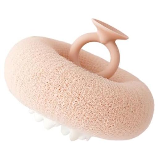 Esponja de Baño con Ventosa MIXNEX - Exfoliante Rosa Bebé 11x7 cm