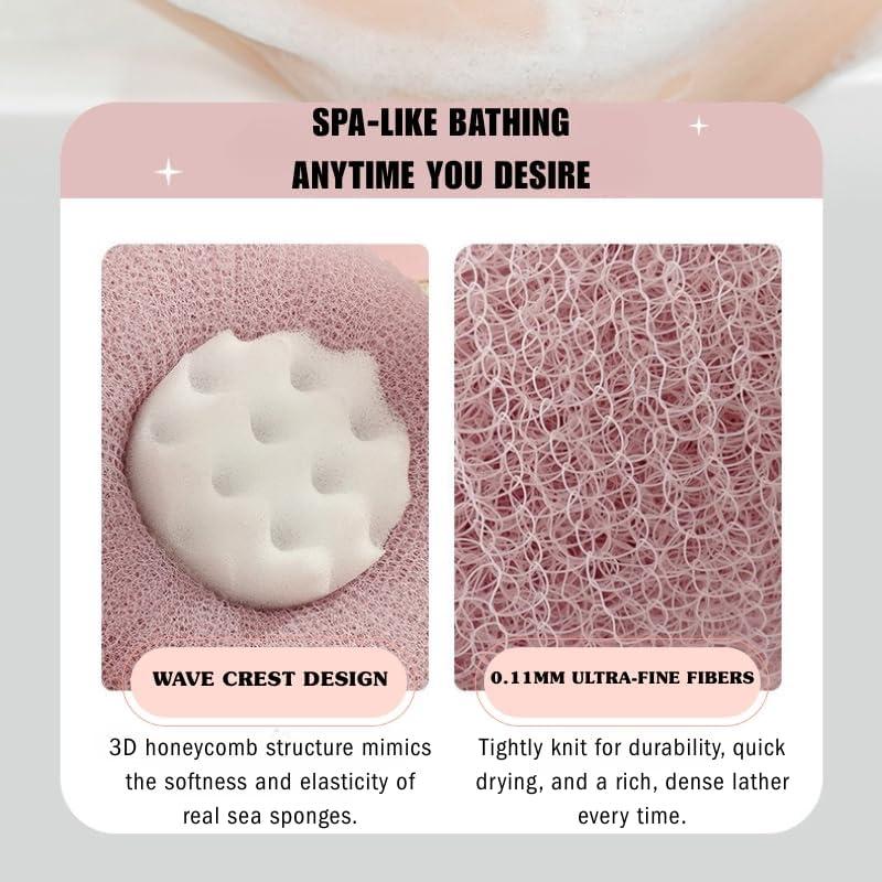 Esponja de Baño con Ventosa MIXNEX - Exfoliante Rosa Bebé 11x7 cm