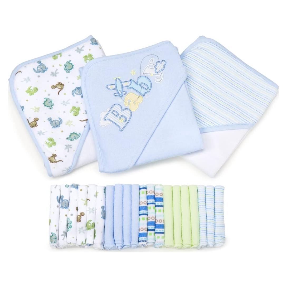 Juego de Toallas con Capucha y Paños de Baño Spasilk 23 Piezas Azul