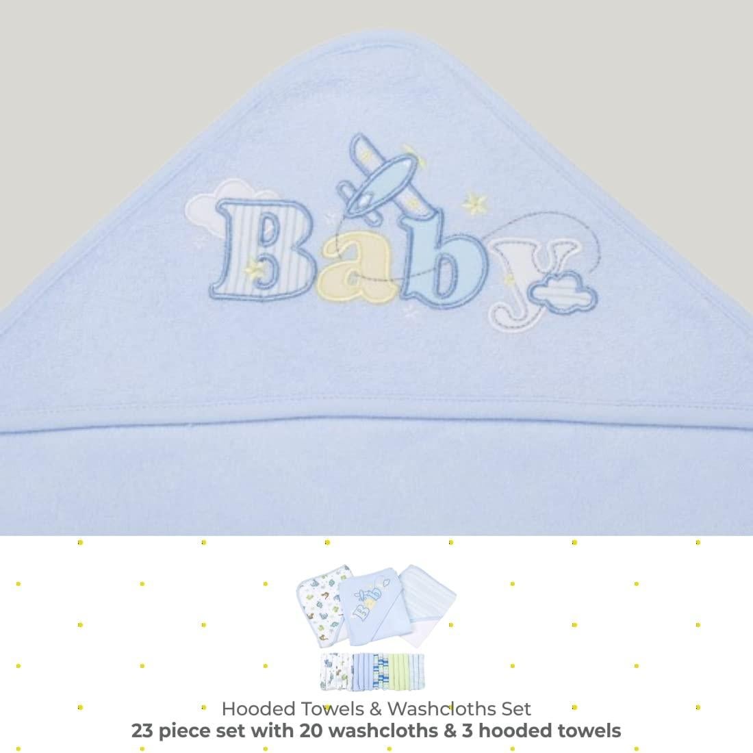 Juego de Toallas con Capucha y Paños de Baño Spasilk 23 Piezas Azul