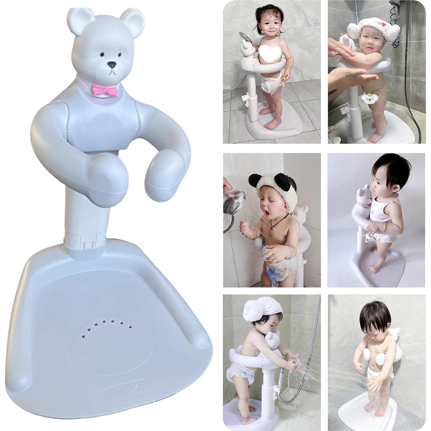 Soporte para Ducha de Bebé Ajustable Gris - Antideslizante