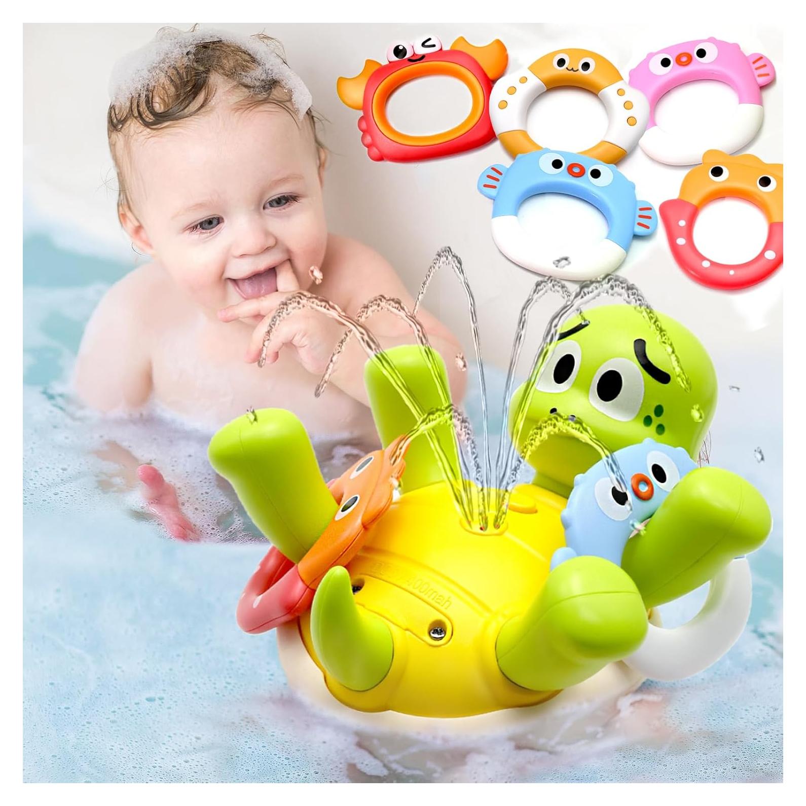 Juguete de Baño Tortuga Keculf con Rocío de Agua y Anillos