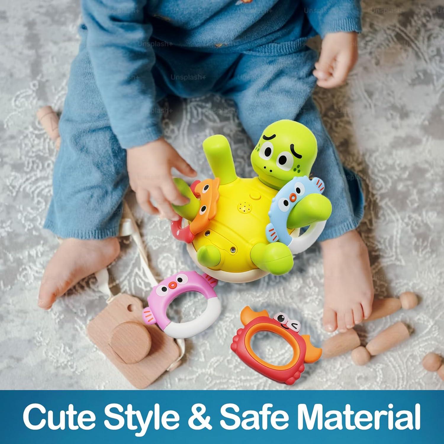 Juguete de Baño Tortuga Keculf con Rocío de Agua y Anillos