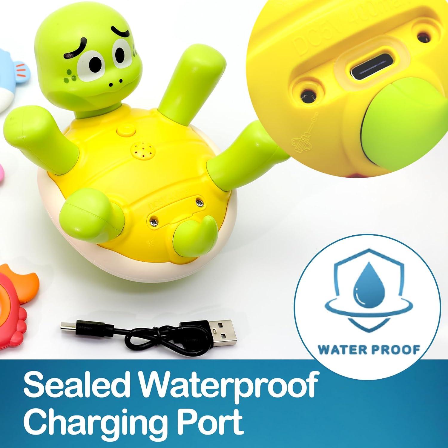 Juguete de Baño Tortuga Keculf con Rocío de Agua y Anillos