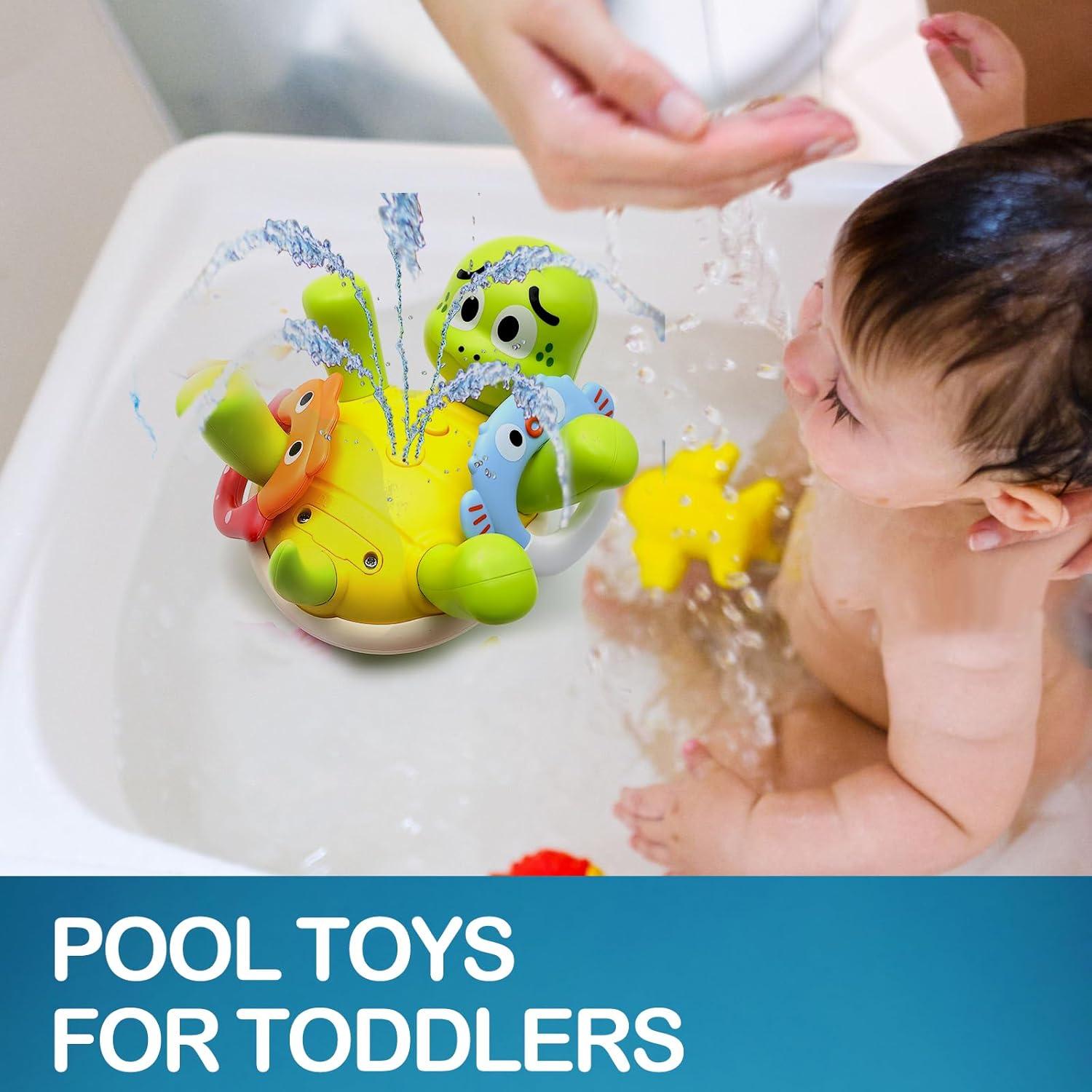Juguete de Baño Tortuga Keculf con Rocío de Agua y Anillos