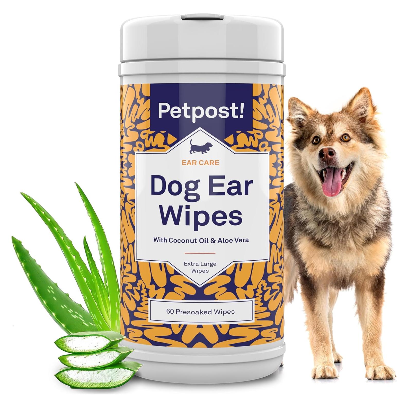 Toallitas Limpiadoras de Oídos para Perros Petpost XL 60 ct