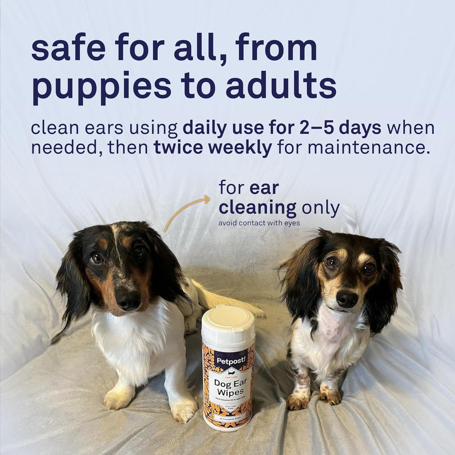 Toallitas Limpiadoras de Oídos para Perros Petpost XL 60 ct