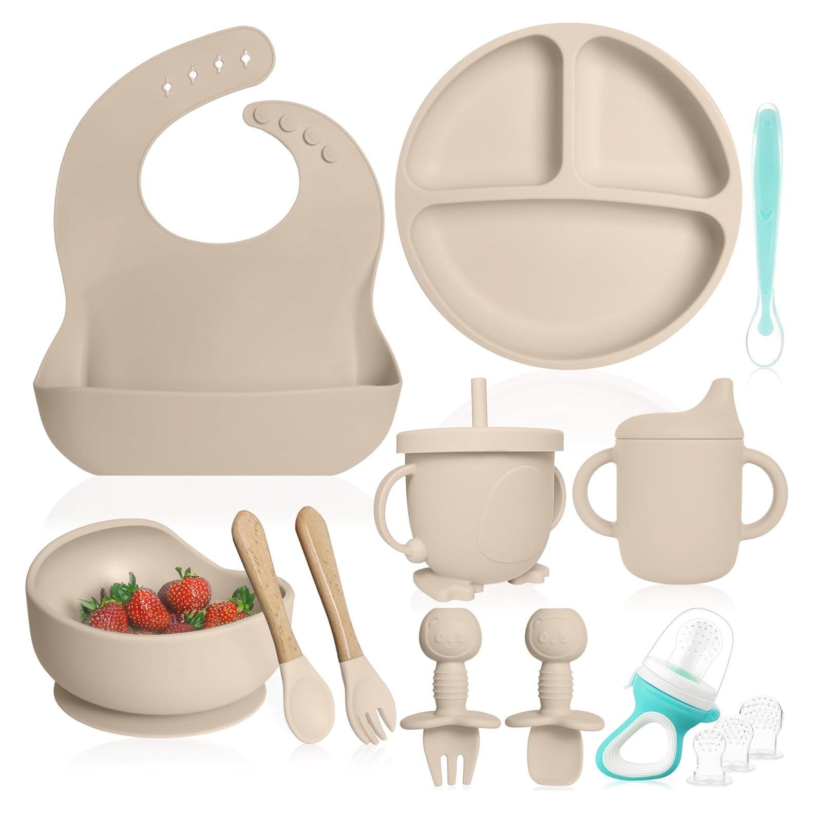 Conjunto de Alimentación para Bebés Bluet B 11 Piezas Silicona Beige