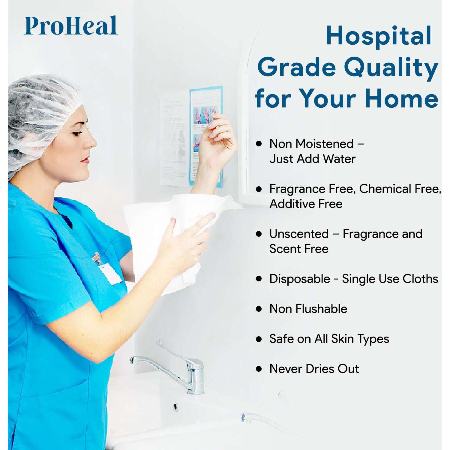 Toallitas Secas Desechables ProHeal - 1200 Unidades - 18x33 cm