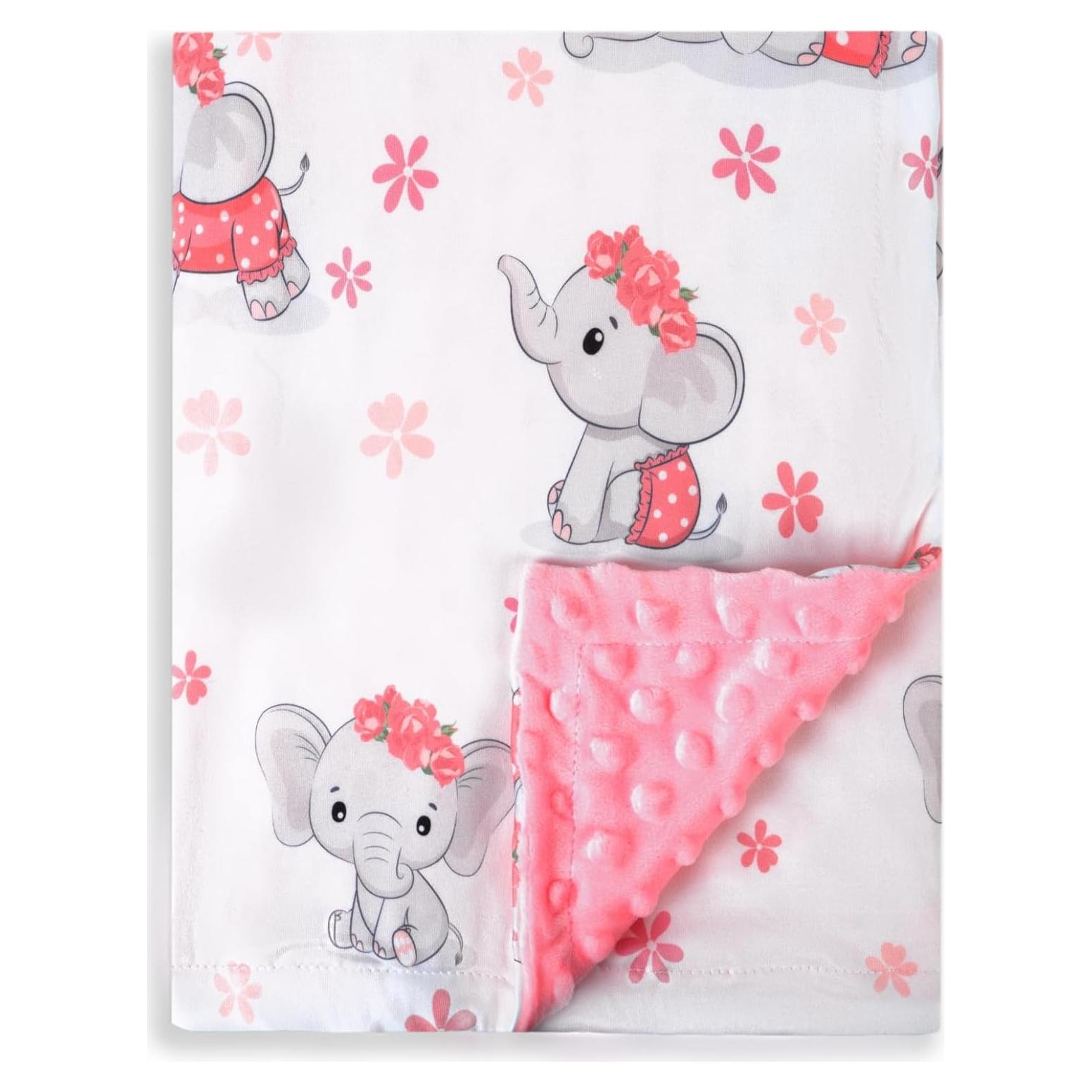 Manta de Bebé Niña FIGEPO Elefante Doble Capa 76x102 cm