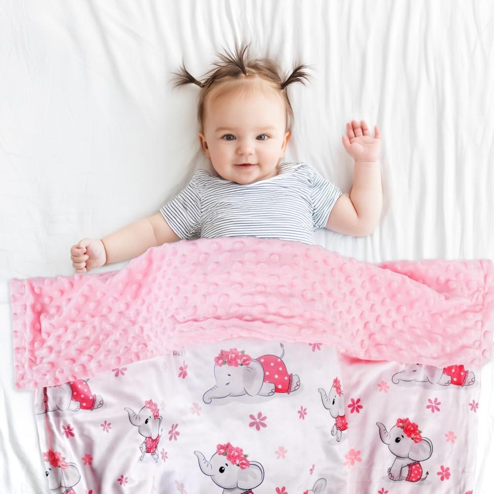 Manta de Bebé Niña FIGEPO Elefante Doble Capa 76x102 cm