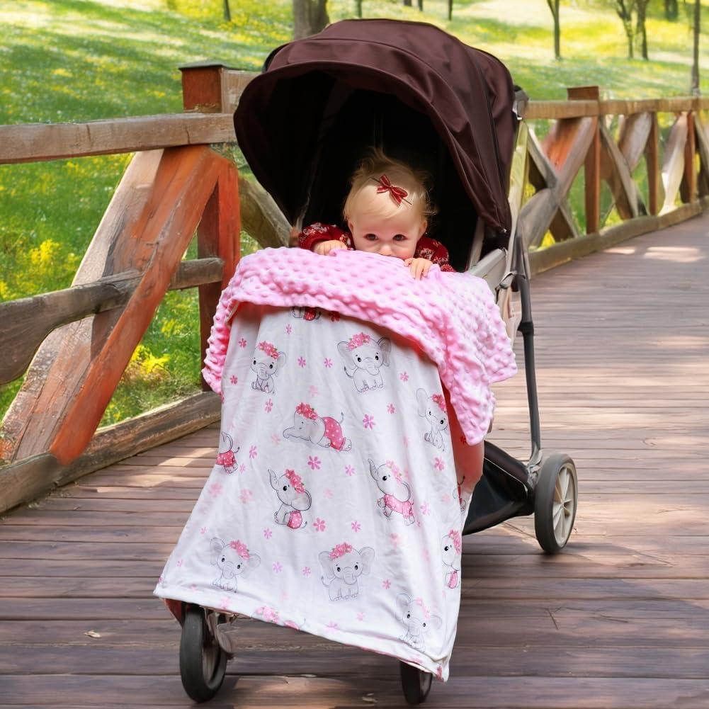 Manta de Bebé Niña FIGEPO Elefante Doble Capa 76x102 cm