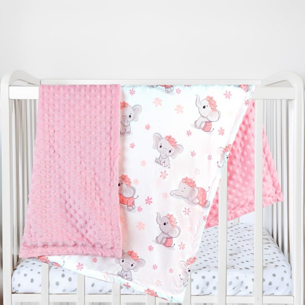 Manta de Bebé Niña FIGEPO Elefante Doble Capa 76x102 cm