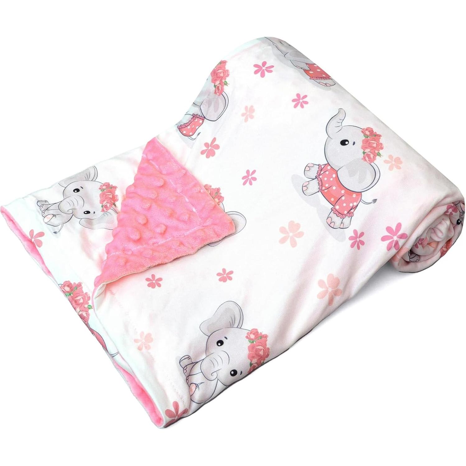 Manta de Bebé Niña FIGEPO Elefante Doble Capa 76x102 cm