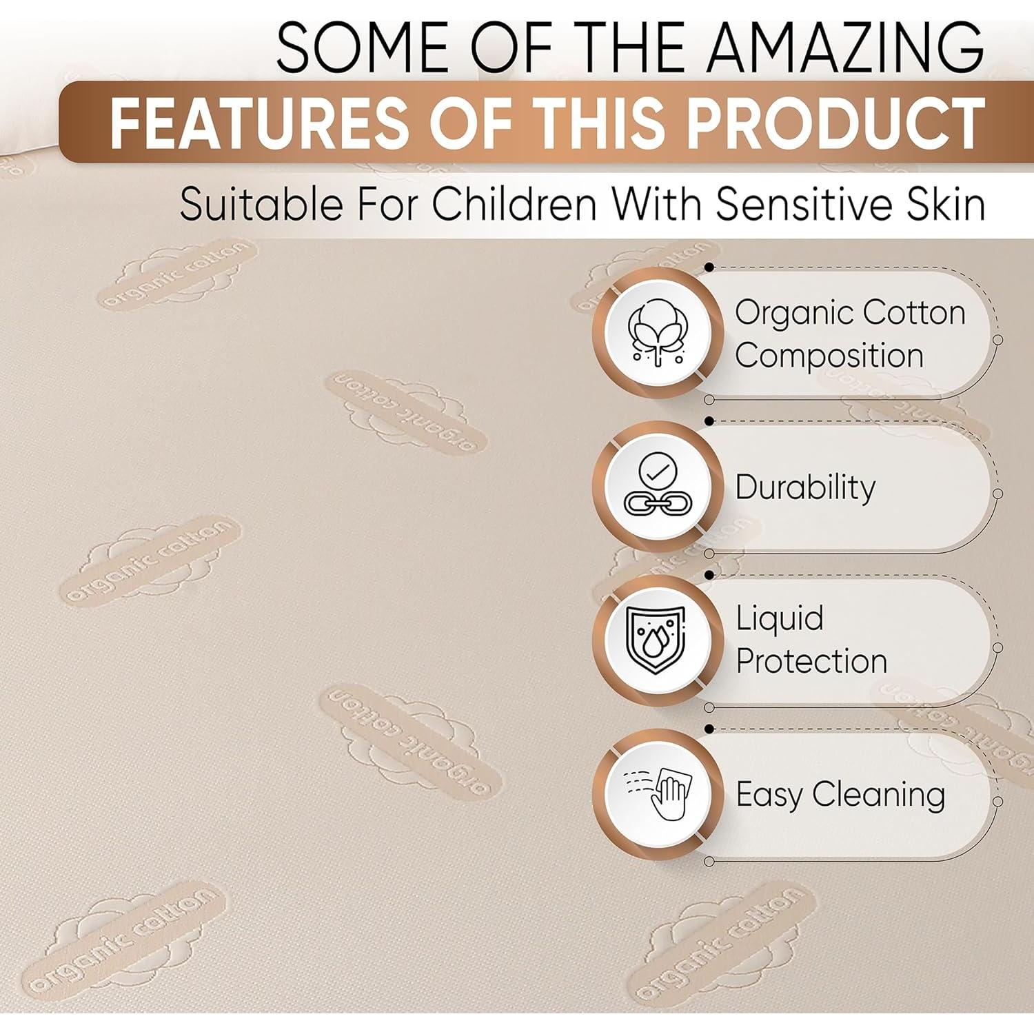 Protector de Colchón Doble MATTSHIELD Orgánico Impermeable 280 GSM