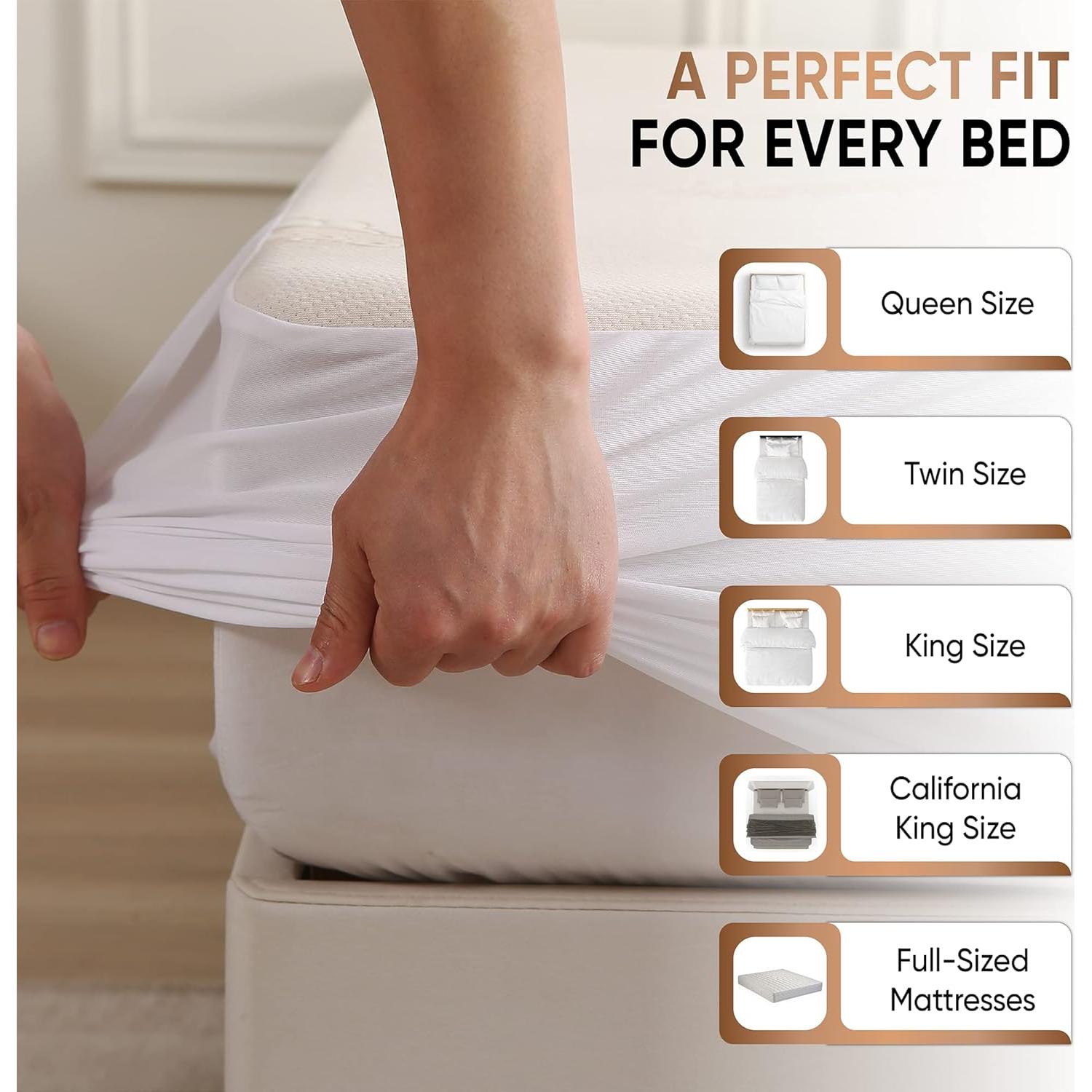 Protector de Colchón Doble MATTSHIELD Orgánico Impermeable 280 GSM