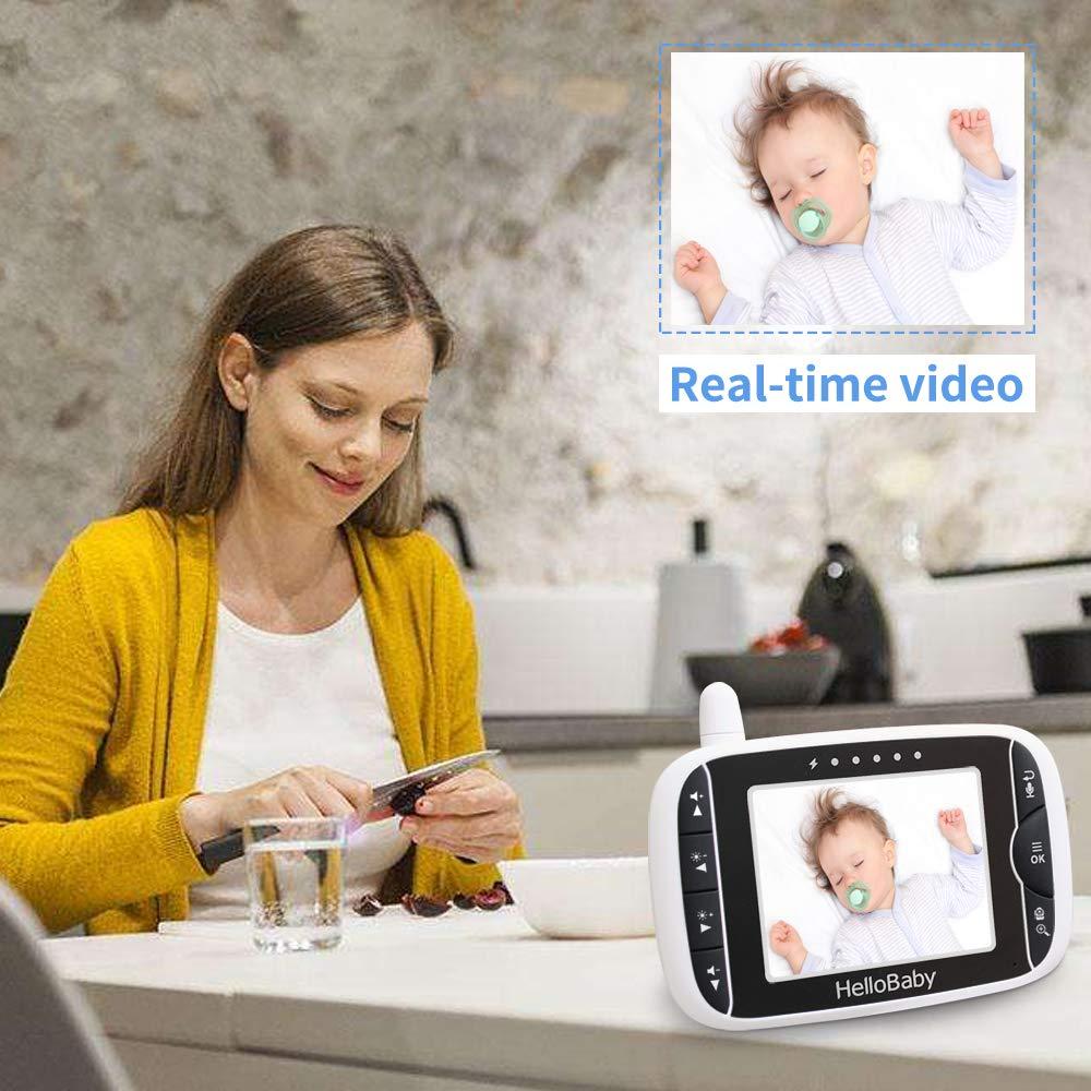 Monitor de Video para Bebés HelloBaby HB65, Pantalla 3.2" LCD
