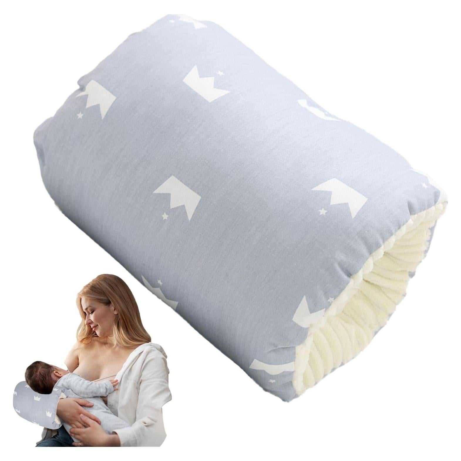 Almohada de Lactancia HOWUKE 100% Algodón Gris para Bebés