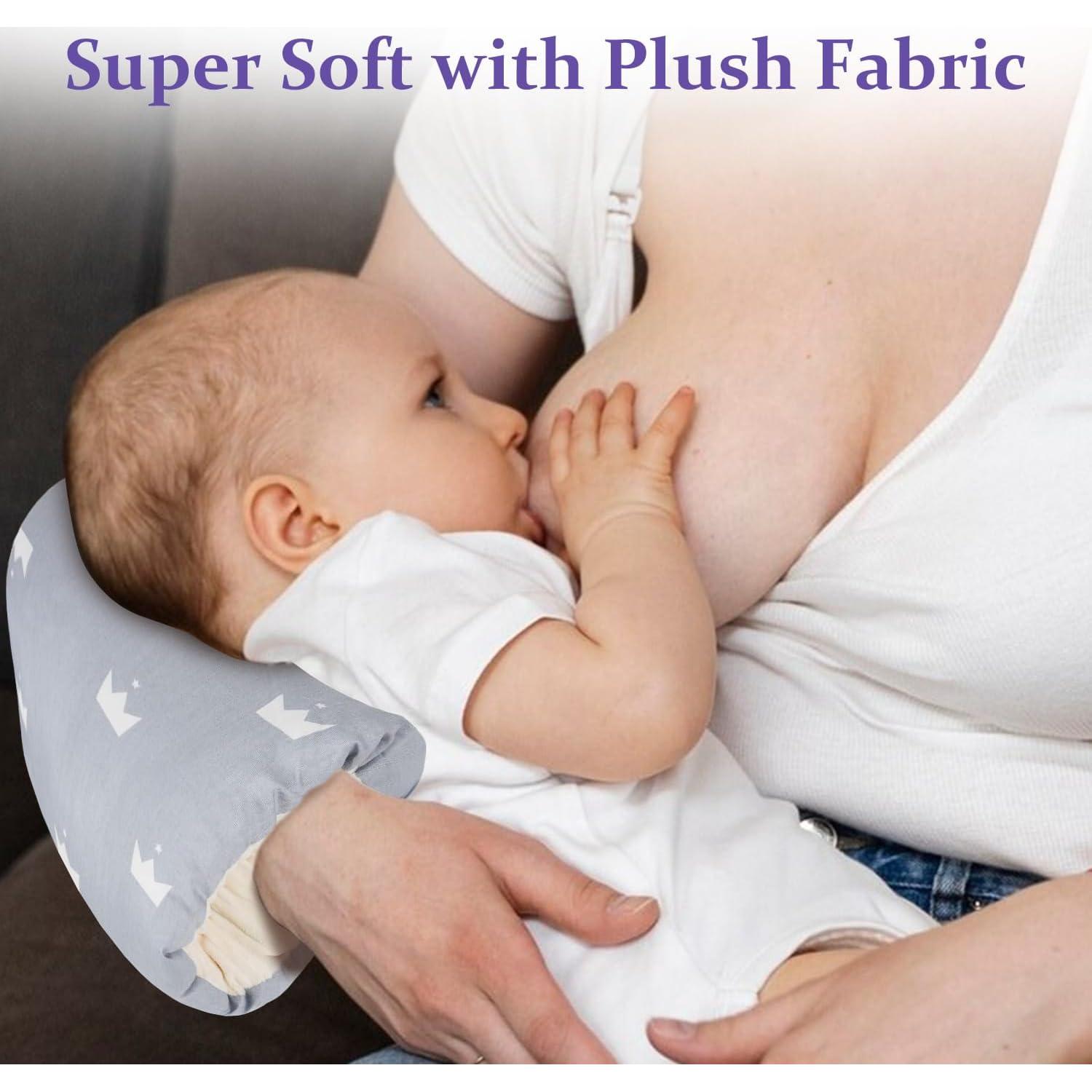 Almohada de Lactancia HOWUKE 100% Algodón Gris para Bebés