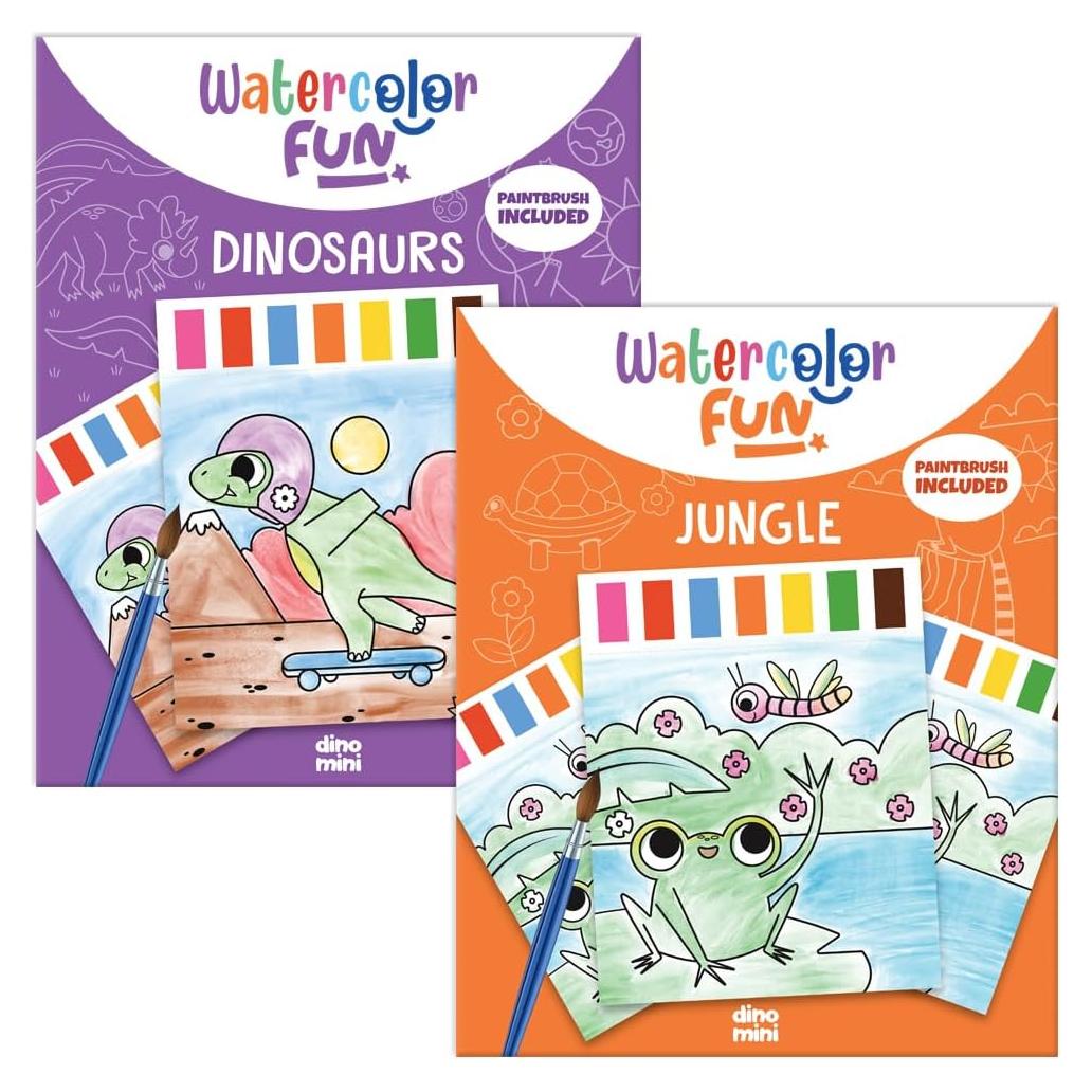 Set de Acuarelas Divertidas DINOMINI - 2 Kits para Niños 4-8 Años
