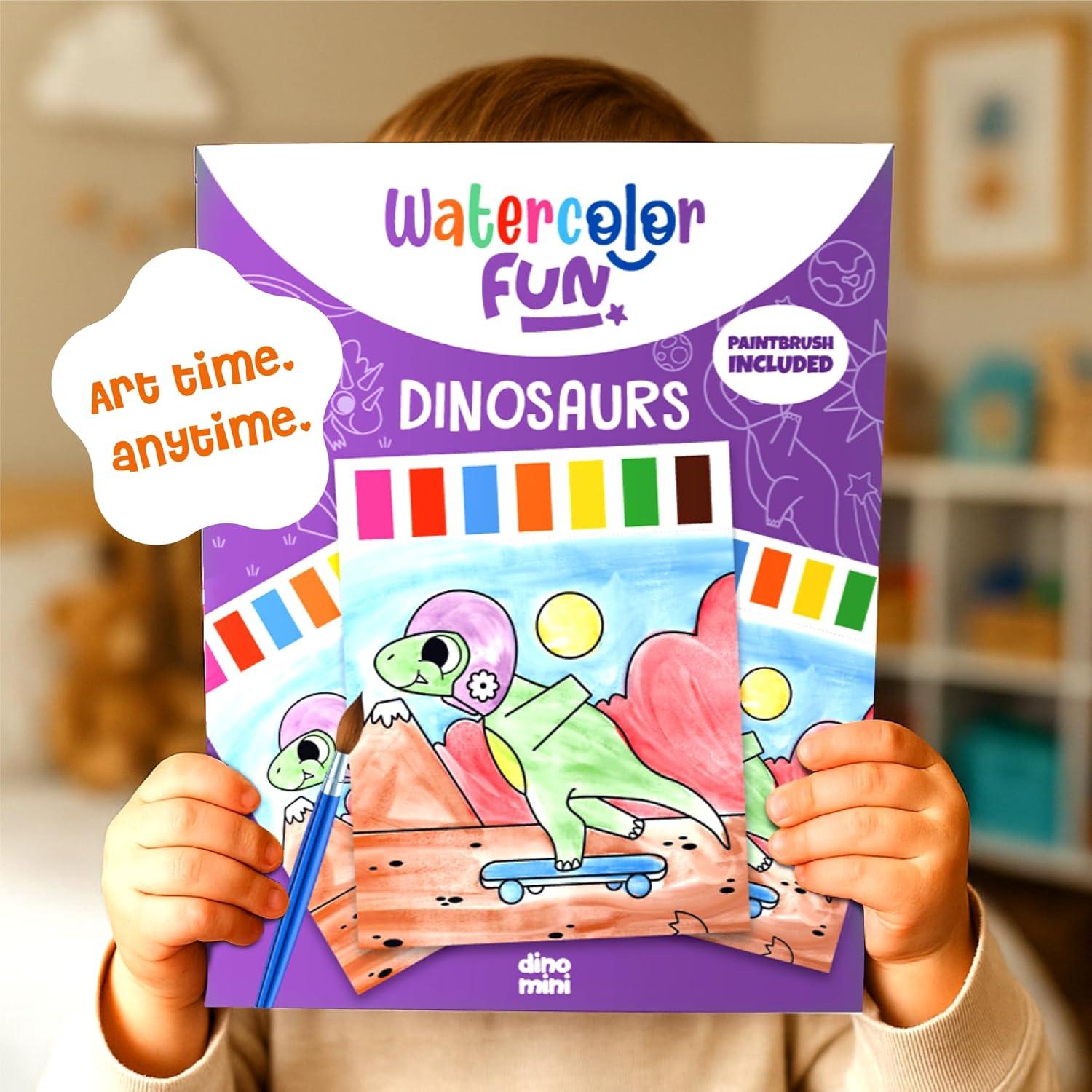 Set de Acuarelas Divertidas DINOMINI - 2 Kits para Niños 4-8 Años