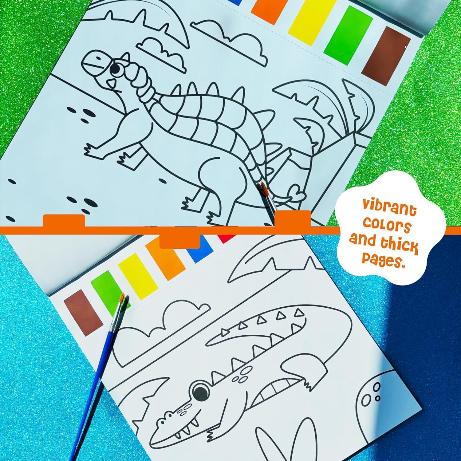 Set de Acuarelas Divertidas DINOMINI - 2 Kits para Niños 4-8 Años