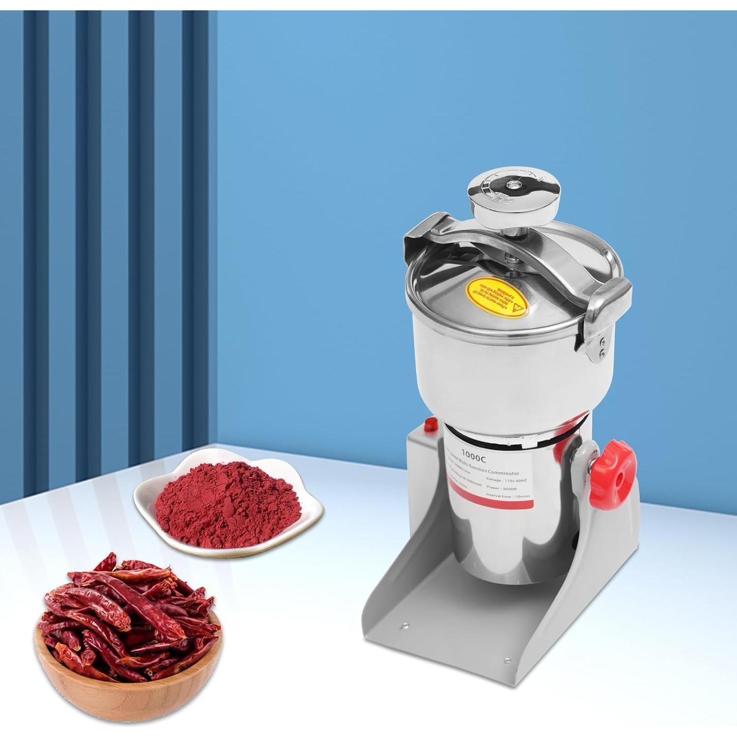 Molino de Grano Eléctrico Headery 1000g 3600W Acero Inoxidable