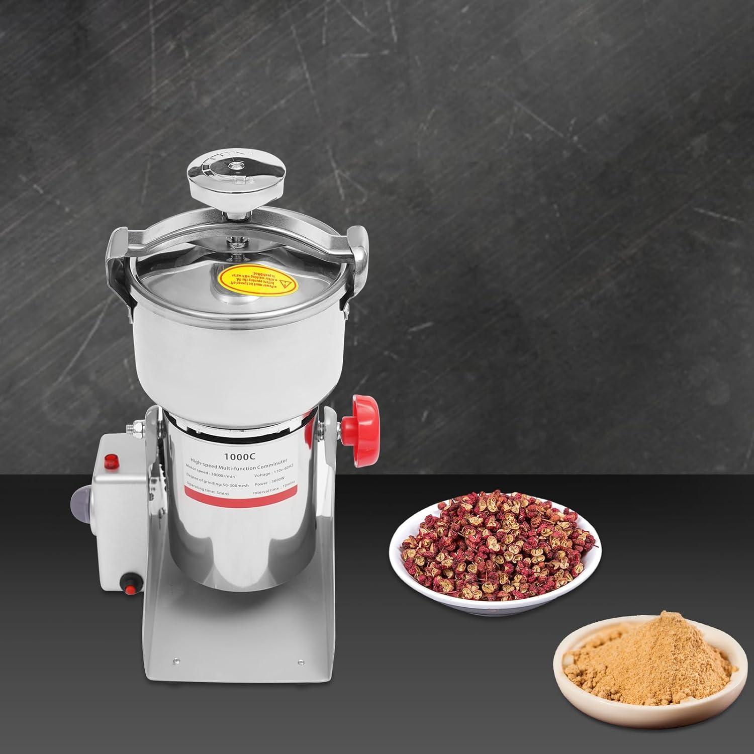 Molino de Grano Eléctrico Headery 1000g 3600W Acero Inoxidable