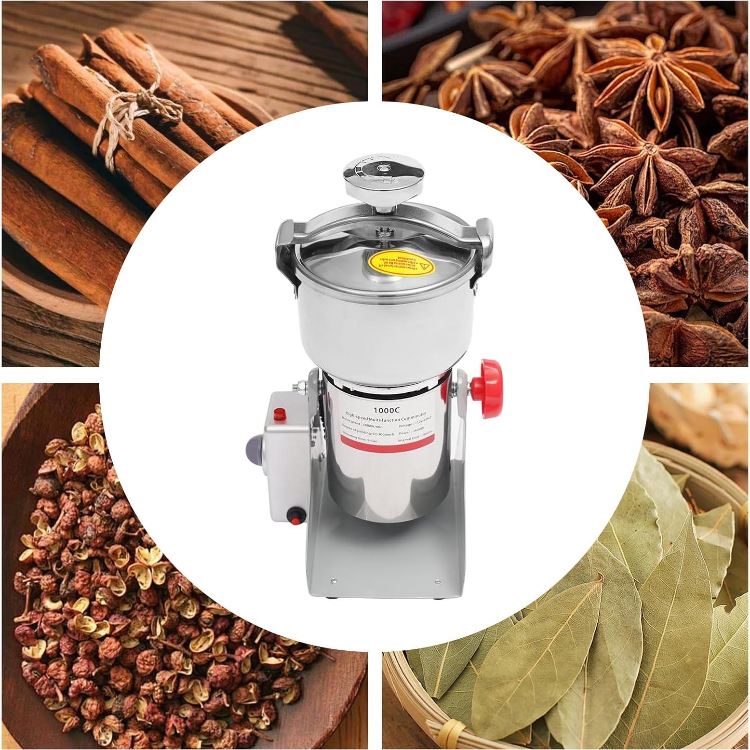 Molino de Grano Eléctrico Headery 1000g 3600W Acero Inoxidable