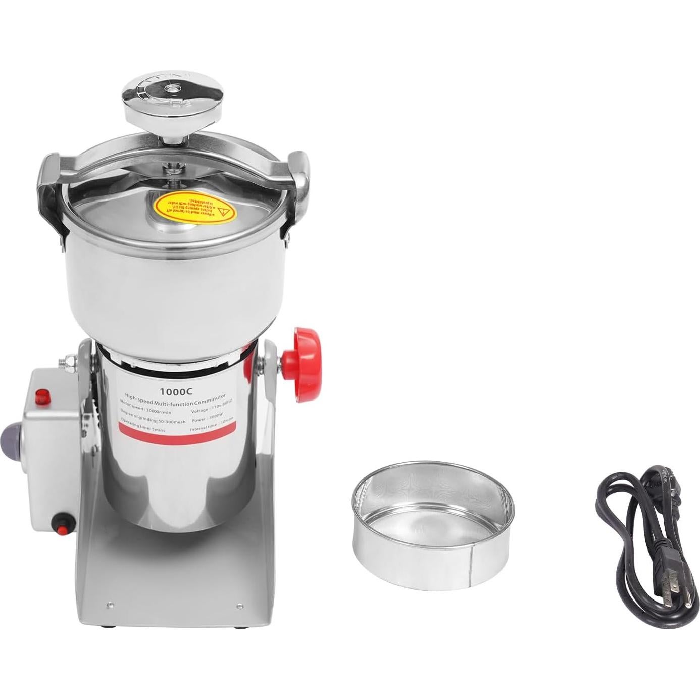 Molino de Grano Eléctrico Headery 1000g 3600W Acero Inoxidable