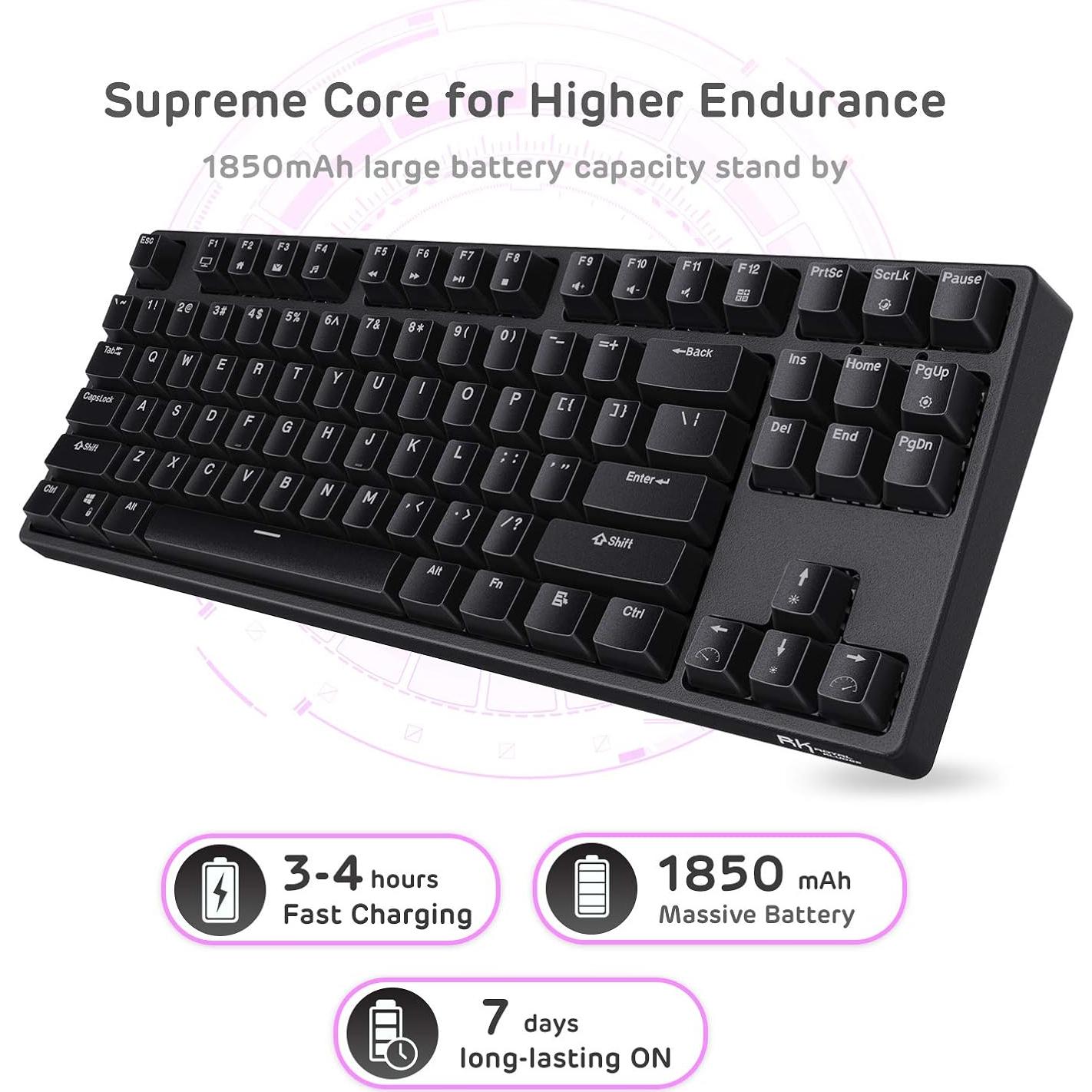 Teclado Mecánico Inalámbrico RK ROYAL KLUDGE RK87 TKL RGB