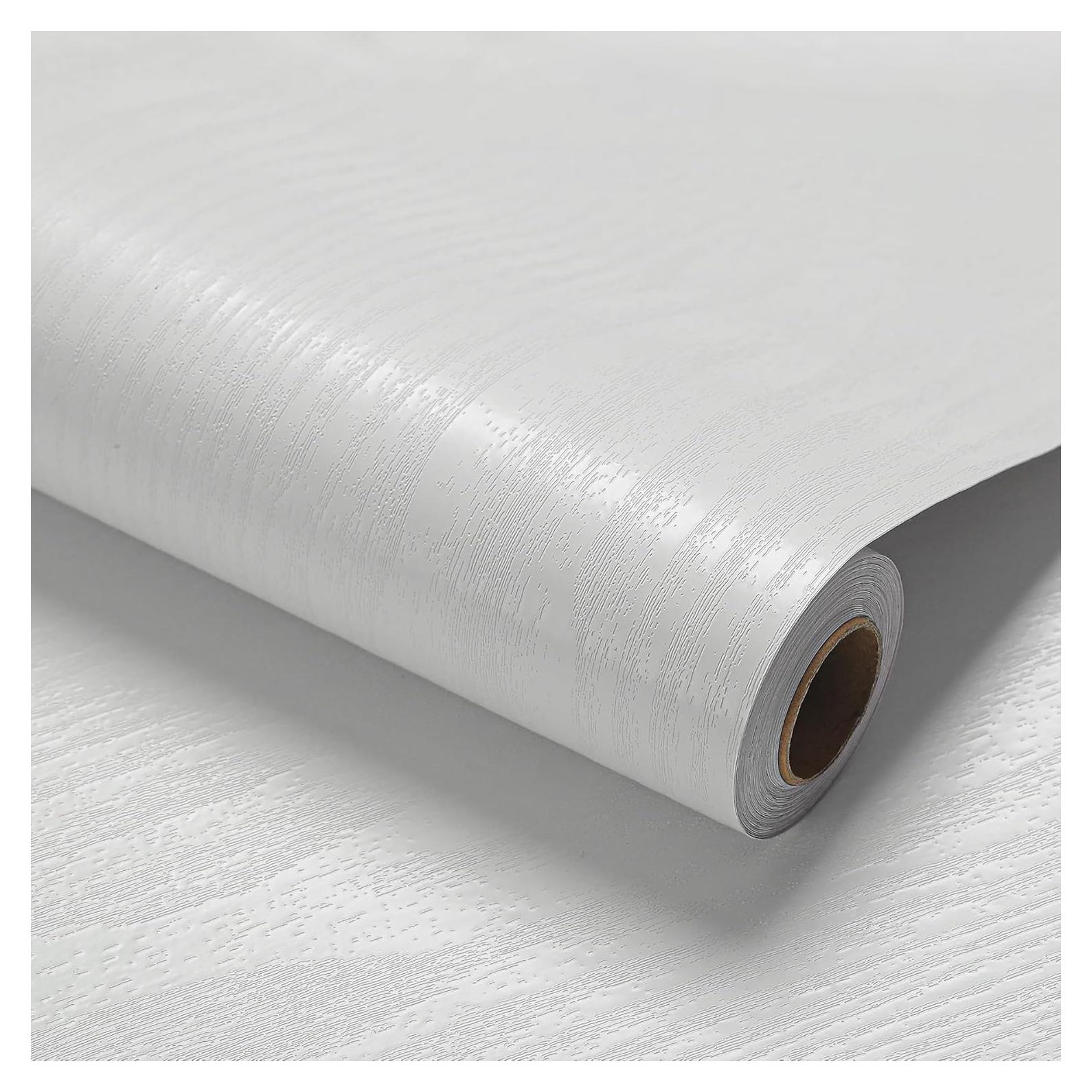 Papel Tapiz Autoadhesivo LOVADA Madera Blanca 44.45x254 cm