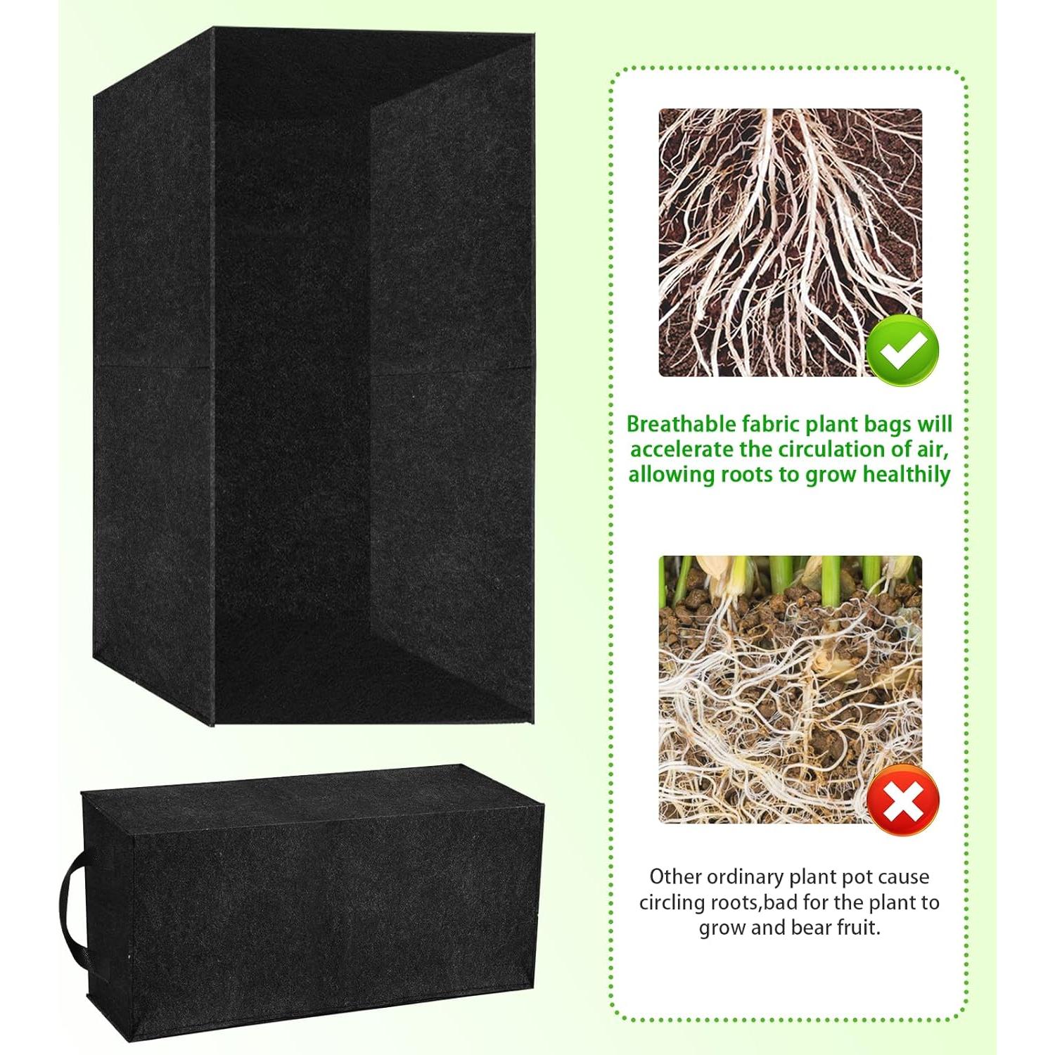 Paquete de 3 Bolsas de Cultivo Yzkanning 60x30x20cm 36L