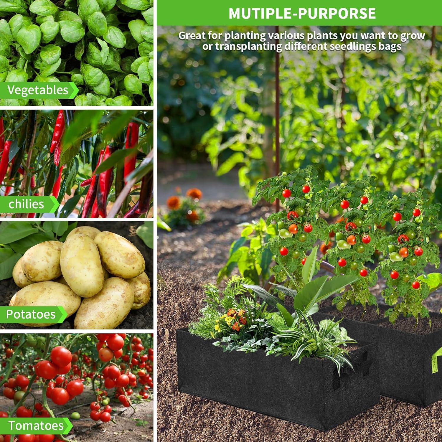 Paquete de 3 Bolsas de Cultivo Yzkanning 60x30x20cm 36L