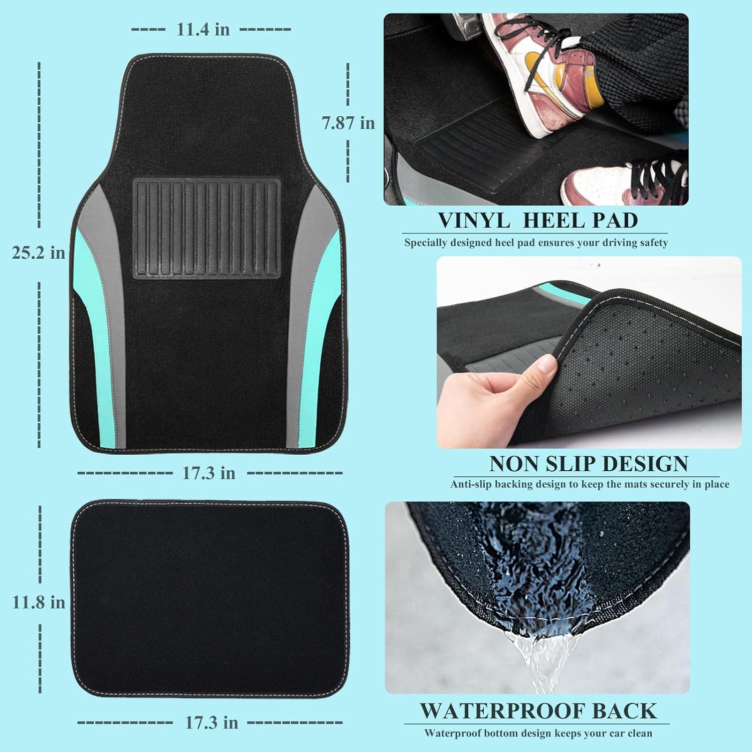 Fundas de Asiento CAR PASS Juego Completo Universal Negro y Menta