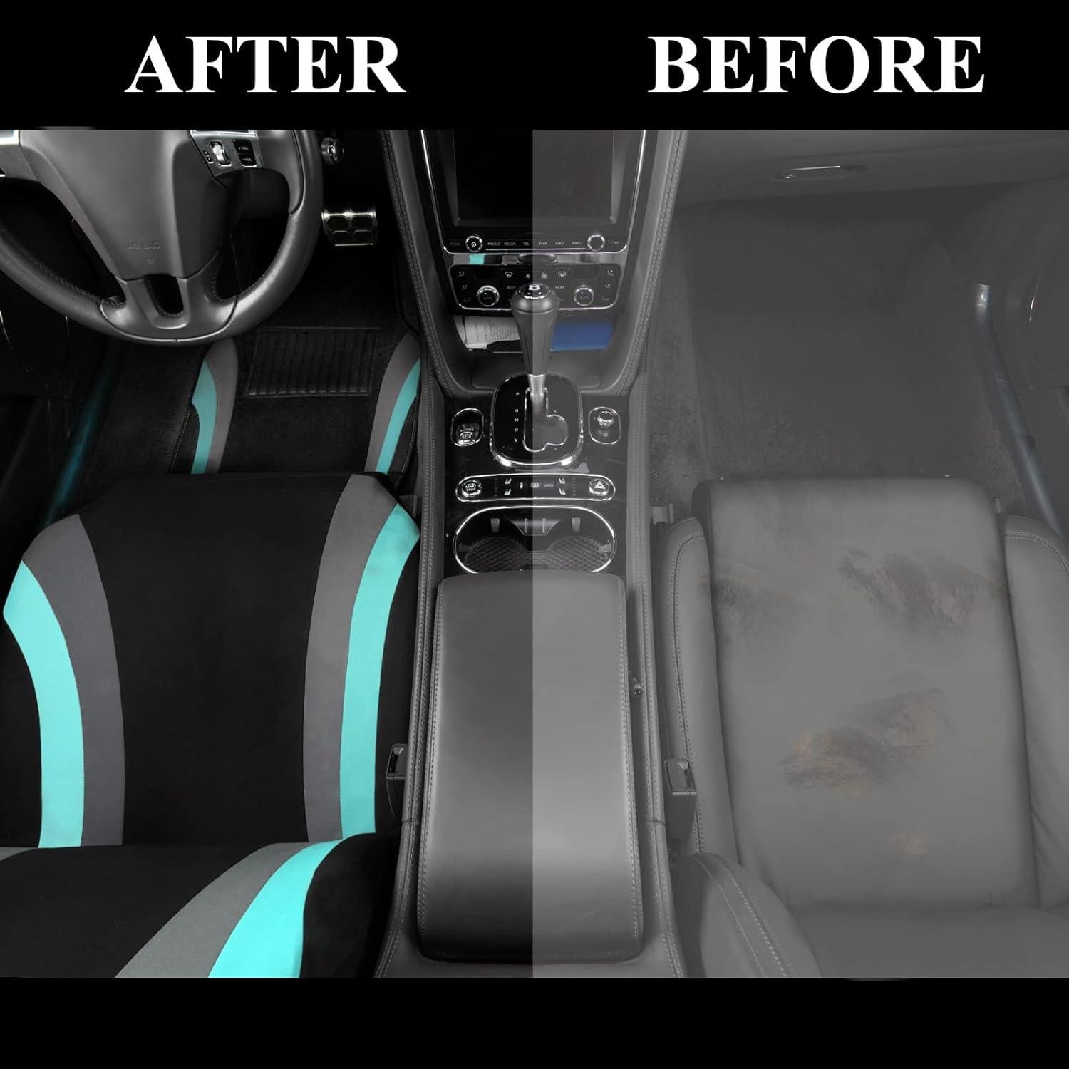 Fundas de Asiento CAR PASS Juego Completo Universal Negro y Menta