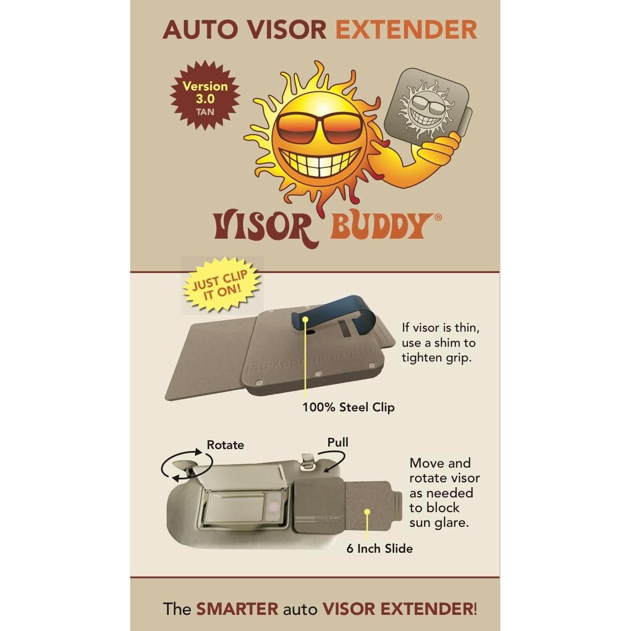 Extensor de Visera Buddy 3.0 Beige - Protector Solar 15.24 cm