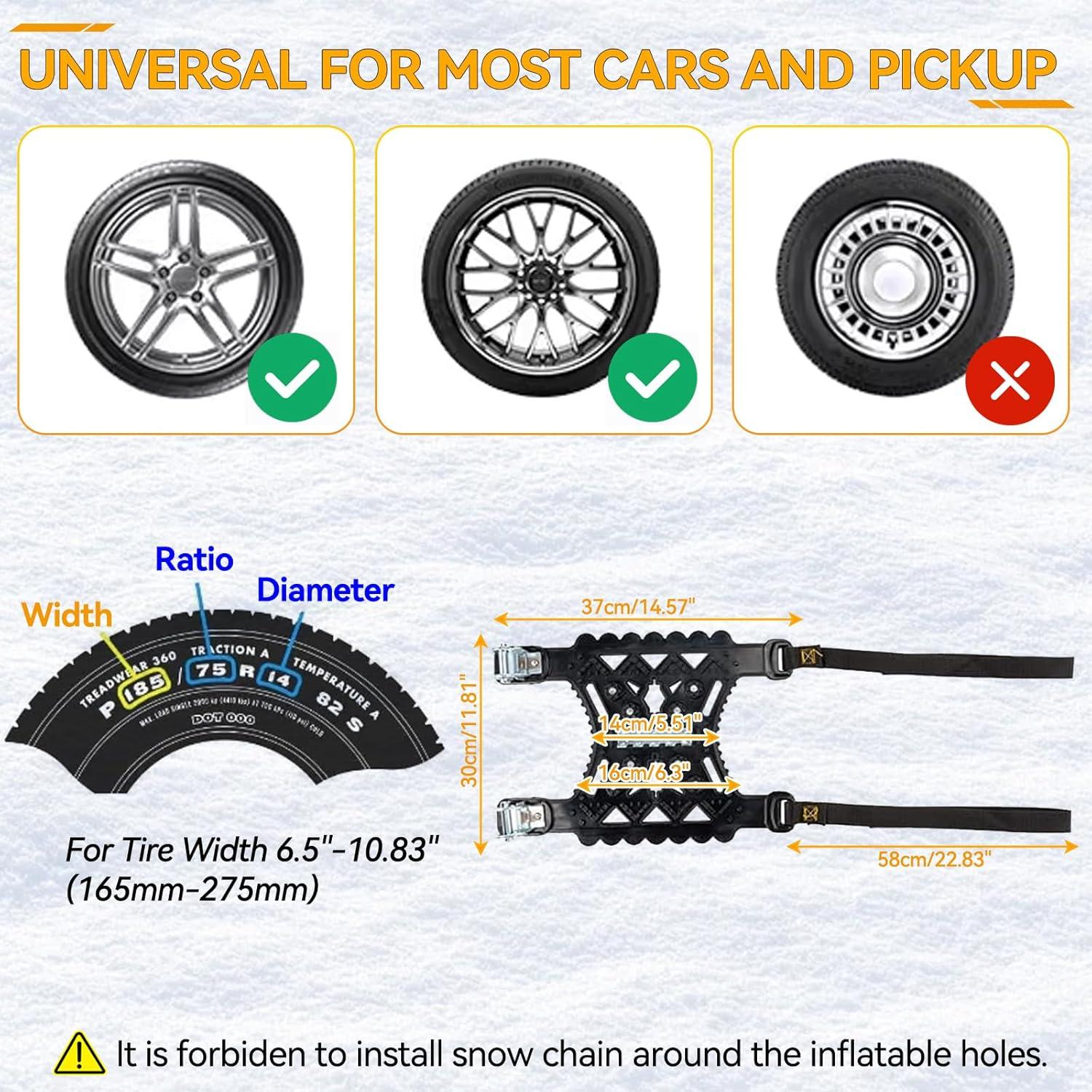 Cadenas de Nieve AUTOXBERT Antideslizantes 165-275mm