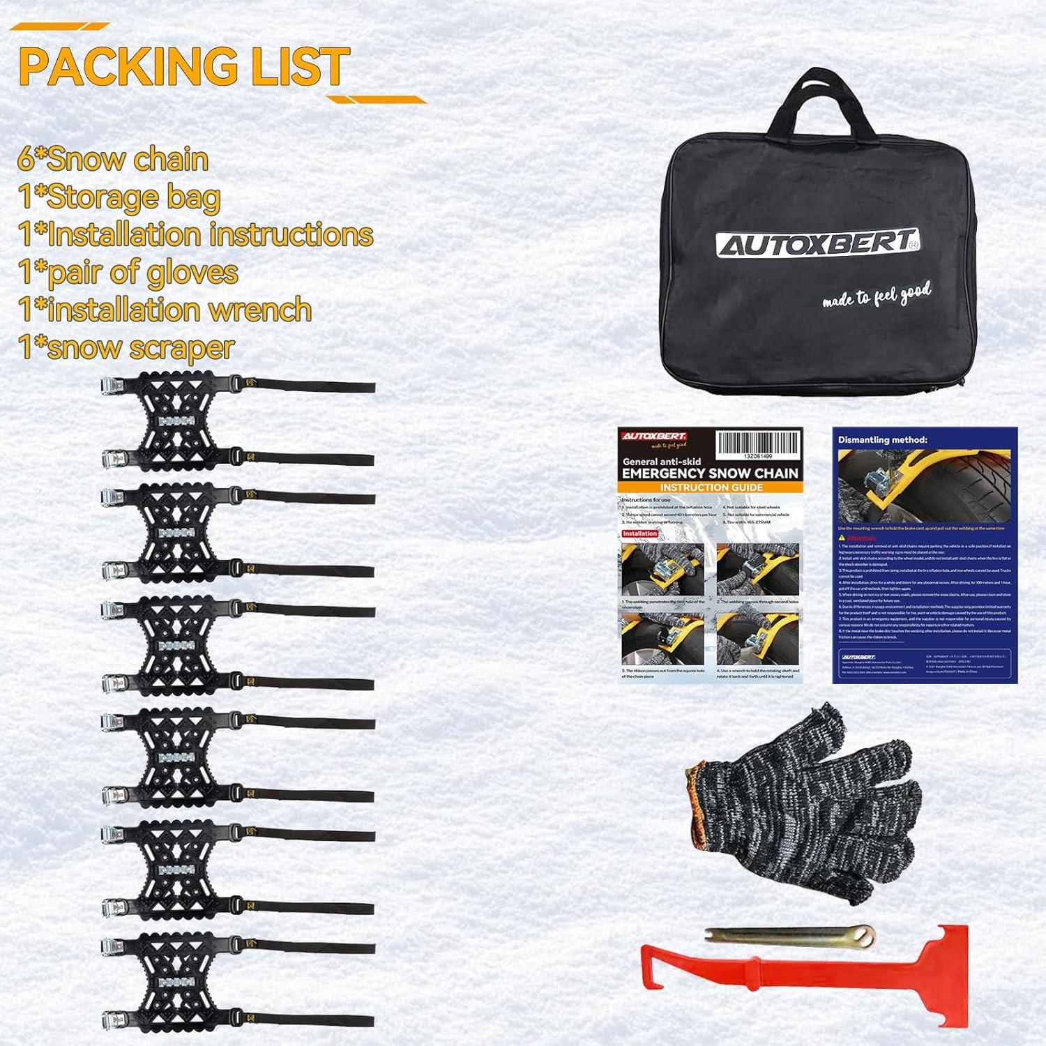 Cadenas de Nieve AUTOXBERT Antideslizantes 165-275mm