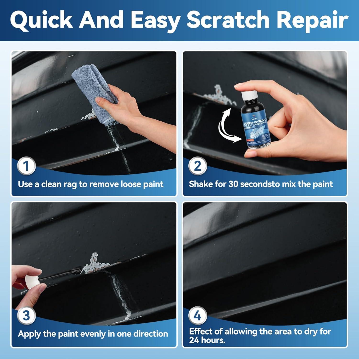 Bolígrafo de Retoque SENVEN 30ml Negro Alto Brillo para Barcos