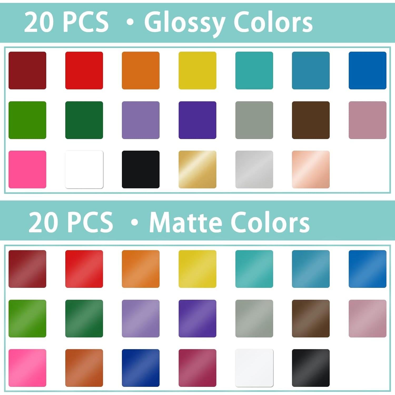 Vinilo Adhesivo Permanente Lya Vinyl - 40 Hojas Brillantes y Mate