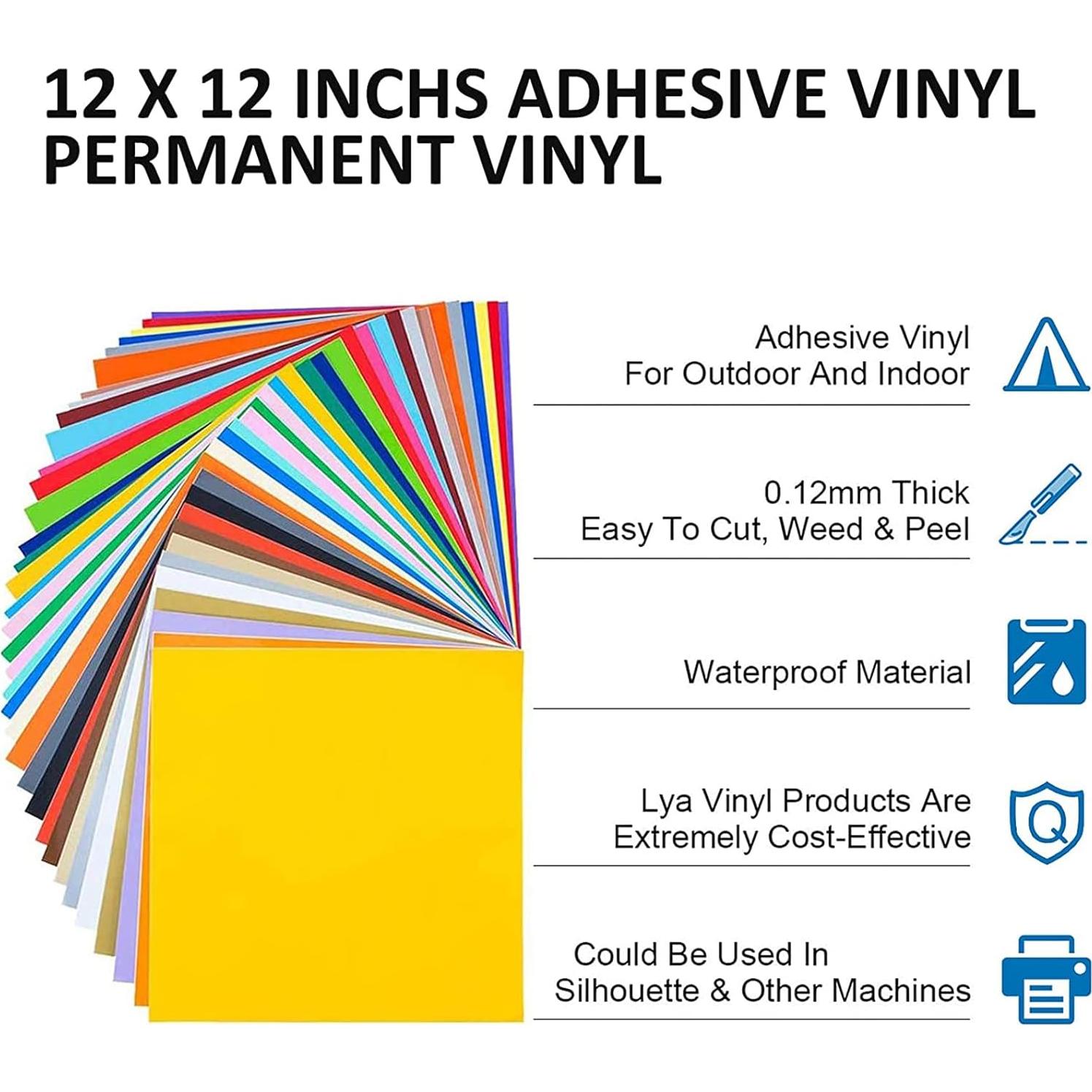 Vinilo Adhesivo Permanente Lya Vinyl - 40 Hojas Brillantes y Mate