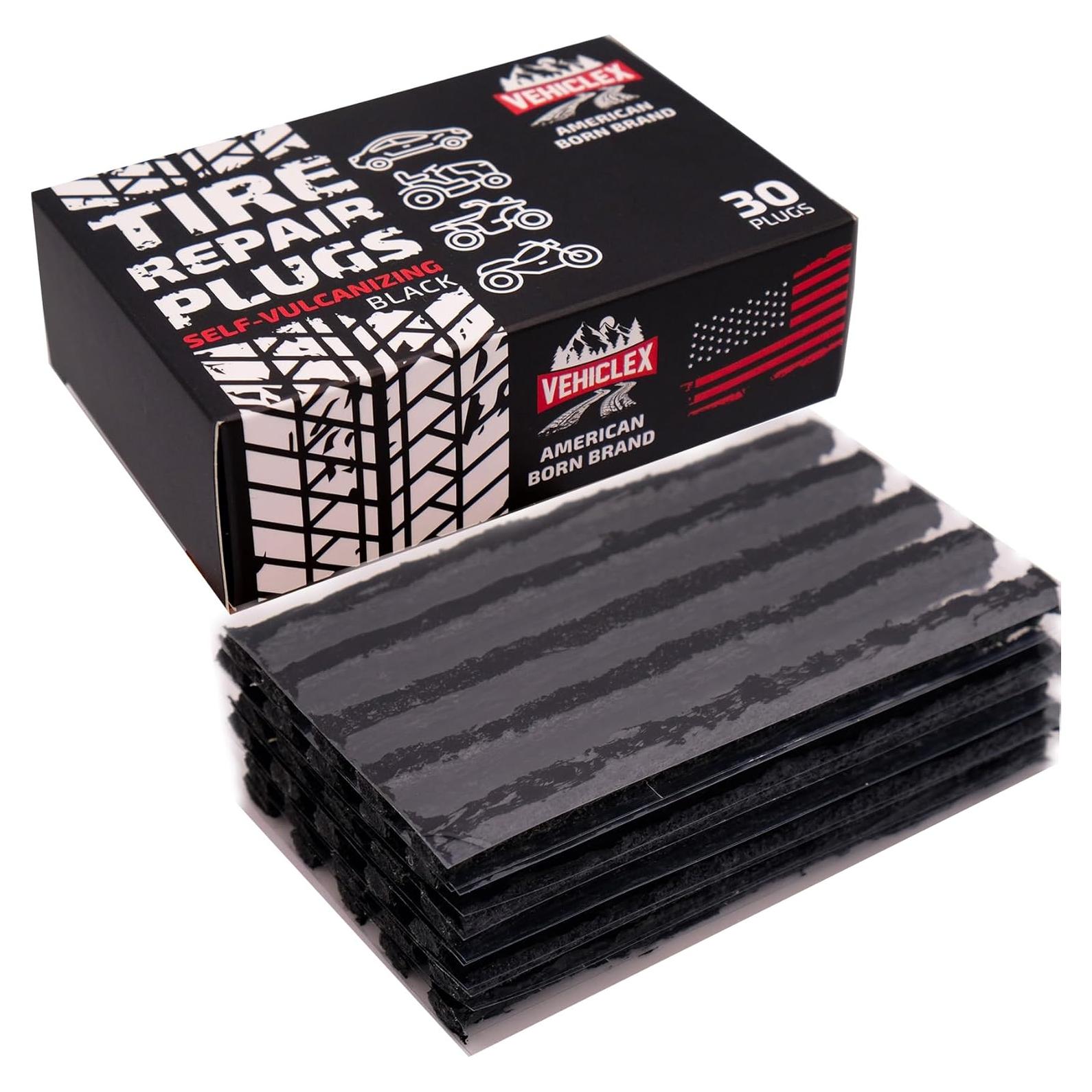 Kit de Tapones para Neumáticos Vehiclex - 30 Piezas, Negro