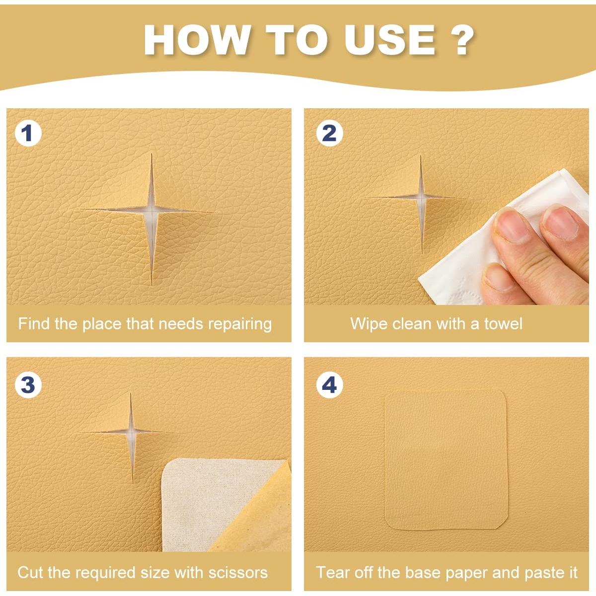 Parche de Reparación de Cuero Autoadhesivo CHENGZHG 44cm x 2m
