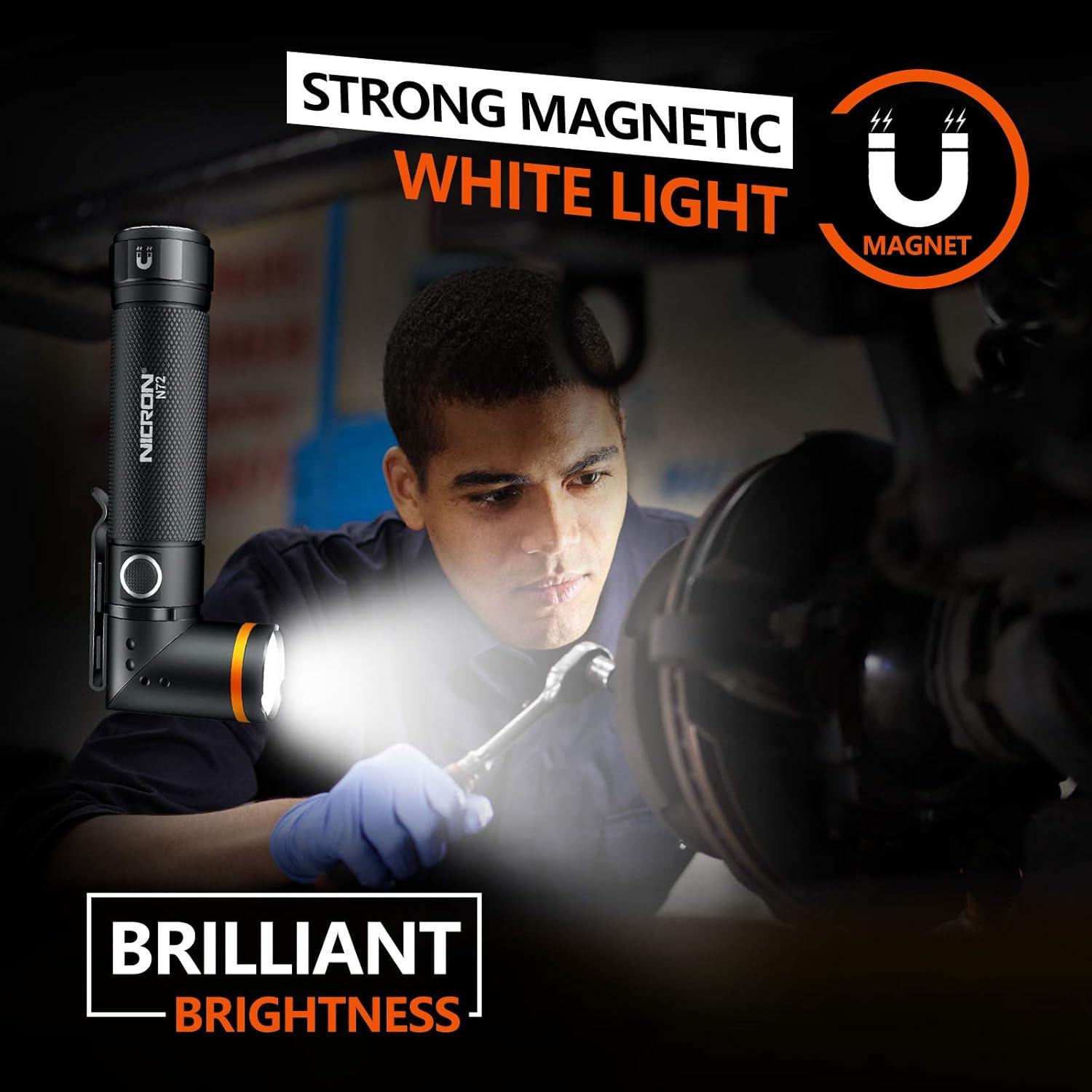 Linterna Táctica LED NICRON N72 800 Lúmenes IPX4 90°